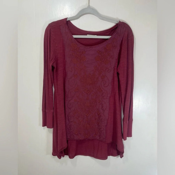 Caite by Anthropologie Cotton Embroidered High Low Hem Pullover Top Tunic Size S - Picture 11 of 11